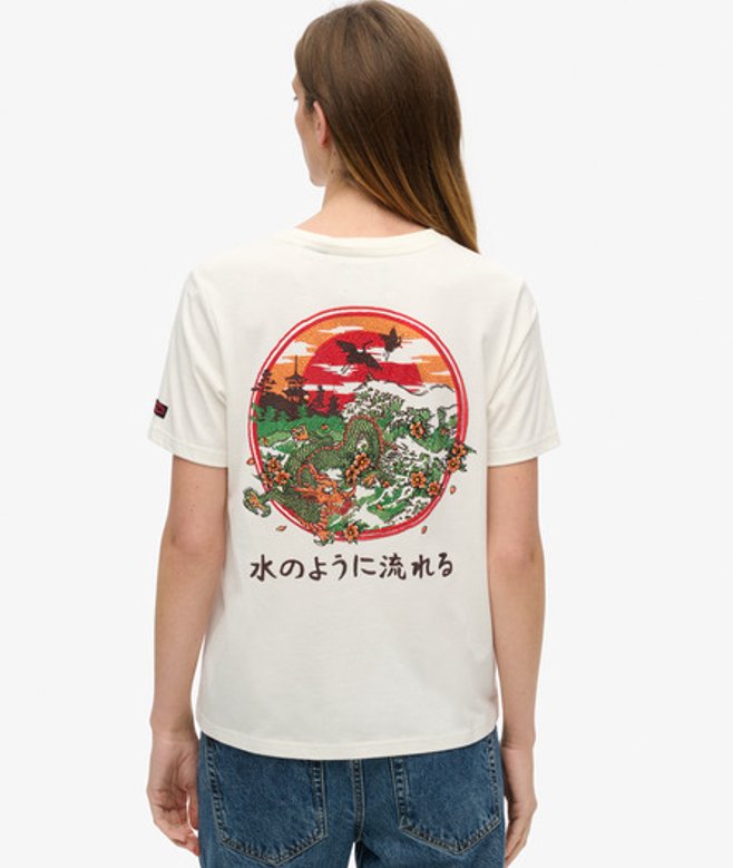Superdry Damen Lässiges T-shirt mit Tokio Strassbesatz Weiß - Größe: 40 Superdry Damen Lässiges T-shirt mit Tokio Strassbesatz Weiß - Größe: 40 von Superdry
