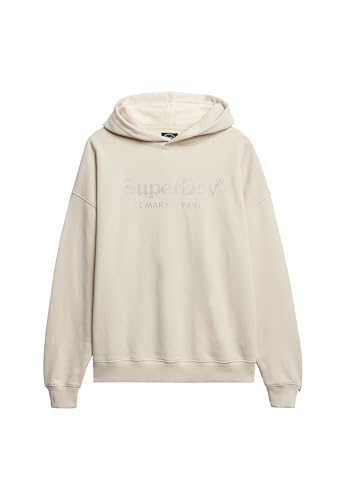Superdry Damen Lässiges Venue Hoodie in Metallic-Optik Bimsstein Beige 38 von Superdry