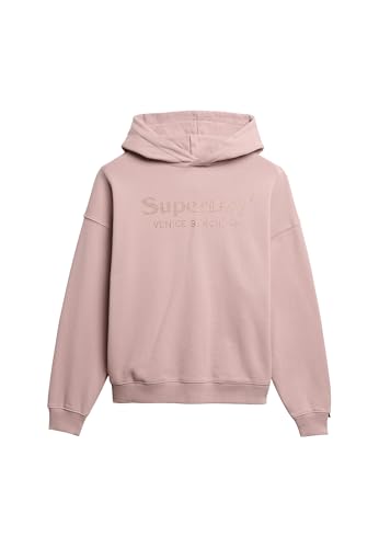 Superdry Damen Lässiges Venue Hoodie in Metallic-Optik Mauve 38 von Superdry