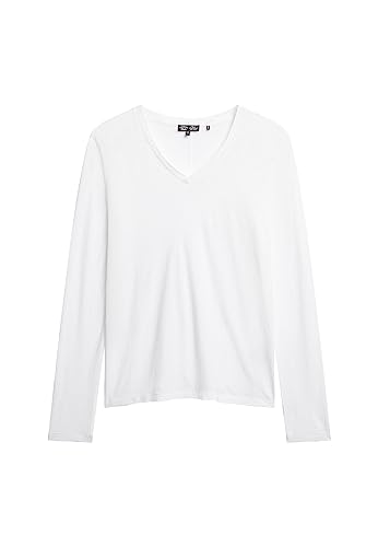 Superdry Damen Langärmeliges Jersey-Oberteil mit V-Ausschnitt Optik 36 von Superdry