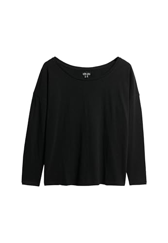 Superdry Damen Langärmeliges Oberteil aus Jersey Schwarz 40 von Superdry