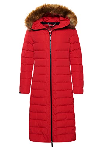 Superdry Damen Langer Arctic Steppmantel Hohes Risiko Rot 40 von Superdry