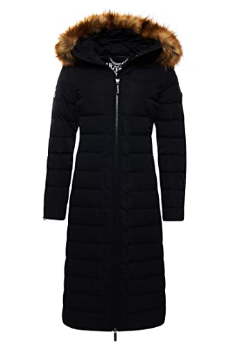 Superdry Damen Langer Arctic Steppmantel Schwarz 36 von Superdry