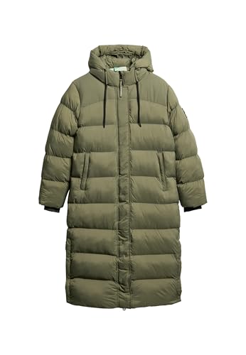 Superdry Damen Langer Ripstop-Steppmantel Blassolivgrün Raster 42 von Superdry