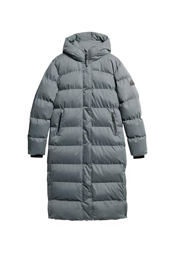 Superdry Damen Langer Steppmantel aus Mikrofaser Ebenholz 36 von Superdry