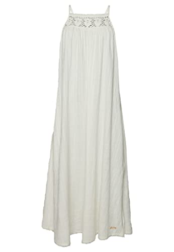 Superdry Damen Langes Vintage-Kleid mit Neckholder-Träger Ecru 42 von Superdry