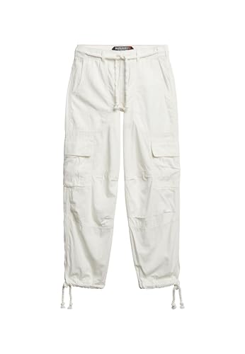 Superdry Damen Leichte Strand-Cargohose Wollweiß von Superdry