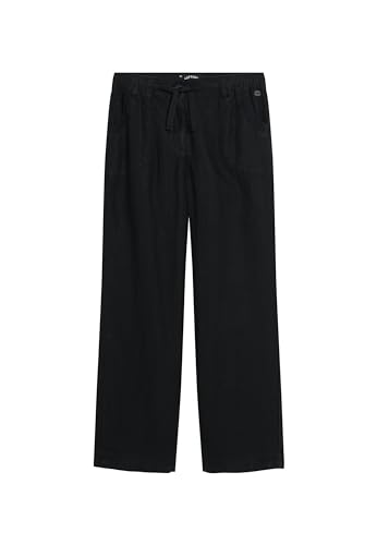 Superdry Damen Leinenhose mit niedriger Leibhöhe Schwarz 40 von Superdry