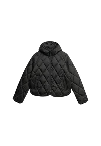 Superdry Damen Liner Steppjacke mit Kapuze Schwarz 42 von Superdry
