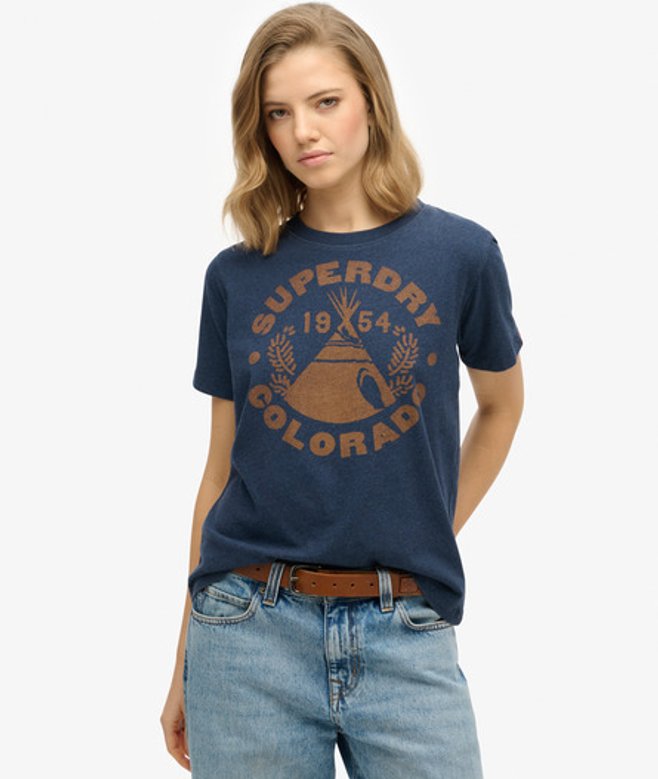 Superdry Damen Locker Geschnittenes Einfarbiges Lo-fi Outdoor T-shirt Marineblau - Größe: 44 Superdry Damen Locker Geschnittenes Einfarbiges Lo-fi Outdoor T-shirt Marineblau - Größe: 44 von Superdry