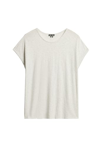 Superdry Damen Locker geschnittenes Studios T-Shirt Starlight Grau Meliert 42 von Superdry