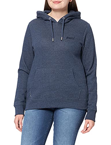 Superdry Damen Logo EMB Hood Hooded Sweatshirt, Vintage Navy Marl, XS von Superdry