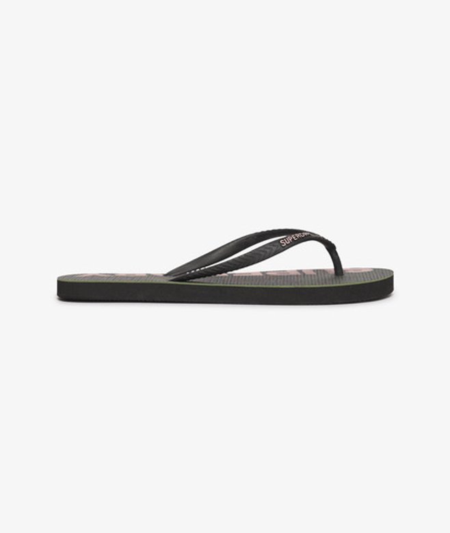 Superdry Damen Logo Flip-flops Grün - Größe: 5-6 von Superdry
