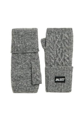 Superdry Damen Luxe Handwarmer Handschuhe mit Zopfmuster Skandigrau Meliert 1SIZE von Superdry