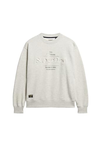 Superdry Damen Luxe Metallic Logo Sweatshirt, Beige meliert (Oatmeal Marbled), 34 von Superdry