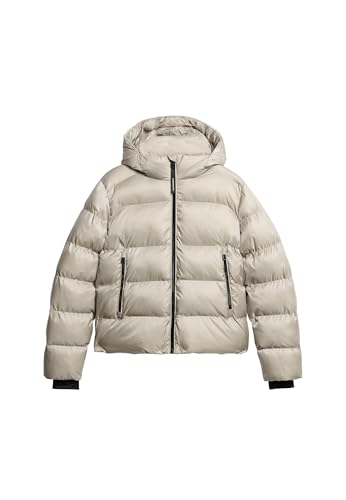 Superdry Damen Luxe Sports Steppjacke mit Kapuze Austern Creme Glanz 36 von Superdry