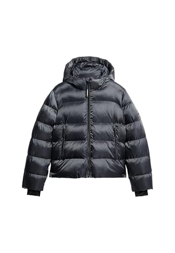 Superdry Damen Luxe Sports Steppjacke mit Kapuze Ebenholz Glanz 38 von Superdry