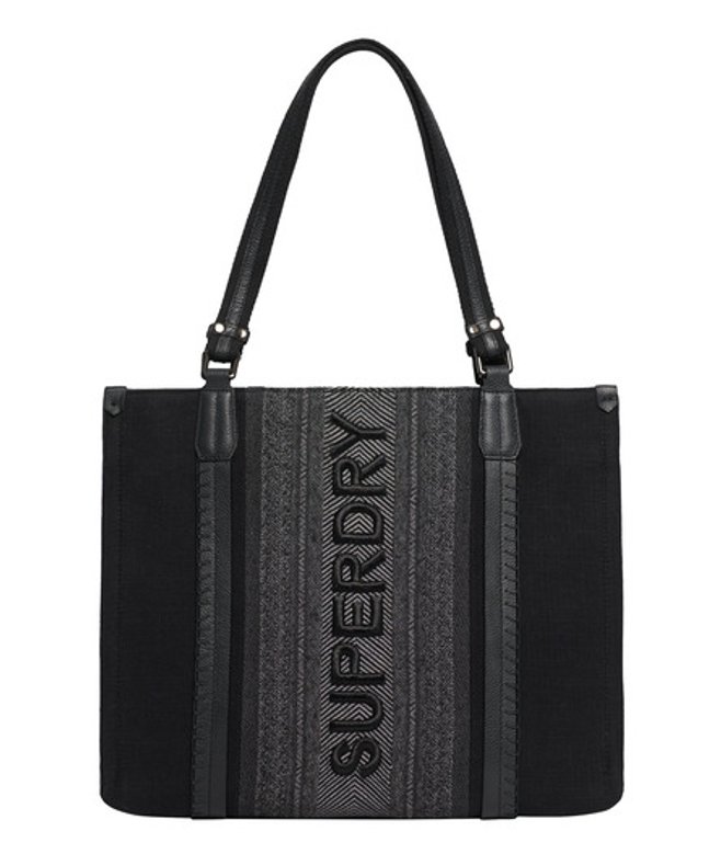 Superdry Damen Luxuriöse Ledertragetasche Black - Größe: 1Größe von Superdry
