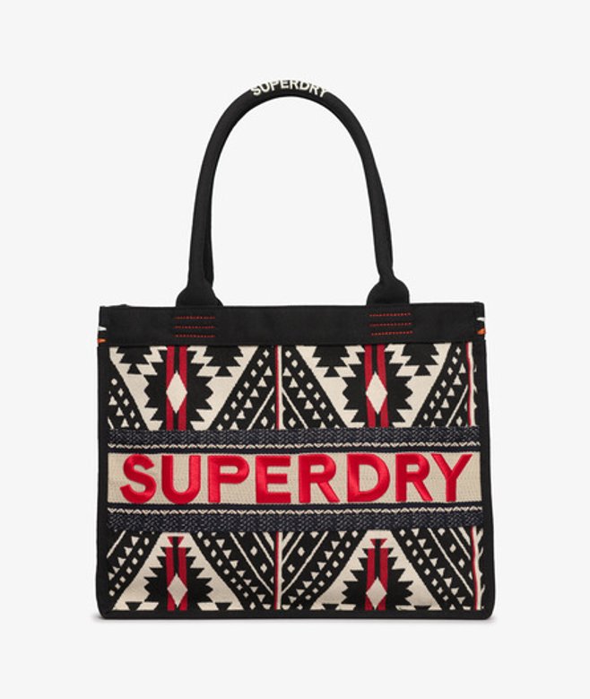 Superdry Damen Luxuriöse Tragetasche mit Stickerei Black - Größe: 1Größe Superdry Damen Luxuriöse Tragetasche mit Stickerei Black - Größe: 1Größe von Superdry