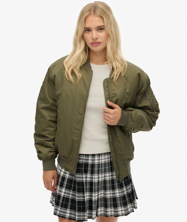 Superdry Damen MA1 Bomberjacke Green - Größe: 34 von Superdry
