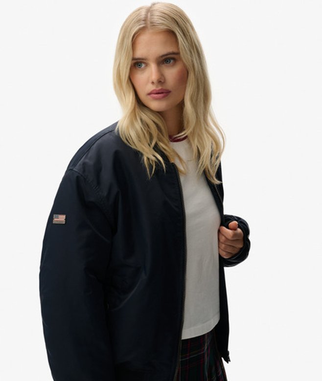 Superdry Damen MA1 Bomberjacke Navy - Größe: 38 von Superdry
