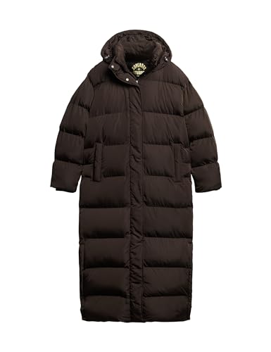 Superdry Damen Maxi Hooded Puffer Coat A4-gepolstert, braun (Coffee Bean Brown), 36 von Superdry