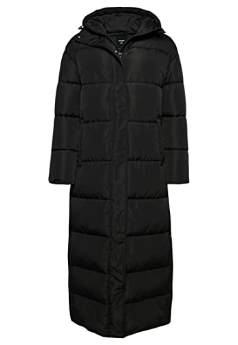 Superdry Damen Maxi-Steppmantel mit Kapuze Schwarz 42 von Superdry