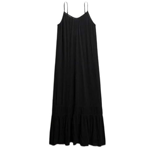 Superdry Damen Maxi-Trägerkleid Schwarz 40 von Superdry