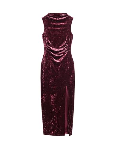 Superdry Damen Maxikleid aus Samt Portweinrot 44 von Superdry