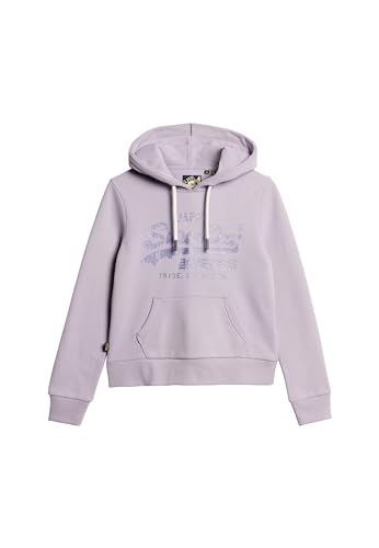 Superdry Damen Hoodie Sweatshirt, Violett Blauregen (Wisteria Purple), 36 von Superdry