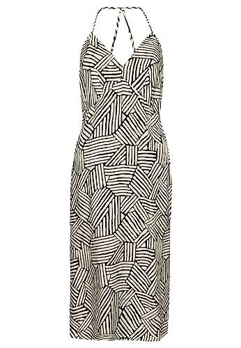 Superdry Damen Midi-Kleid mit Print und Nackenträger Linear Einfarbig Bedruckt 34 von Superdry