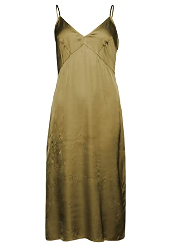 Superdry Damen Midi-Trägerkleid aus Satin Tornado Grün 38 von Superdry