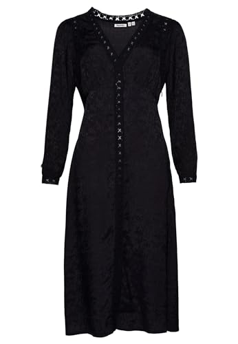 Superdry Damen Midikleid mit Spitzenbesatz Urban Schwarz 34 von Superdry