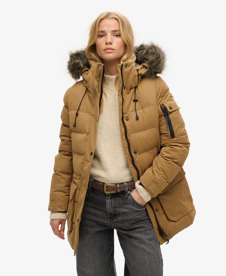 Superdry Damen Mikrofaser Expedition Parka Braun - Größe: 42 von Superdry