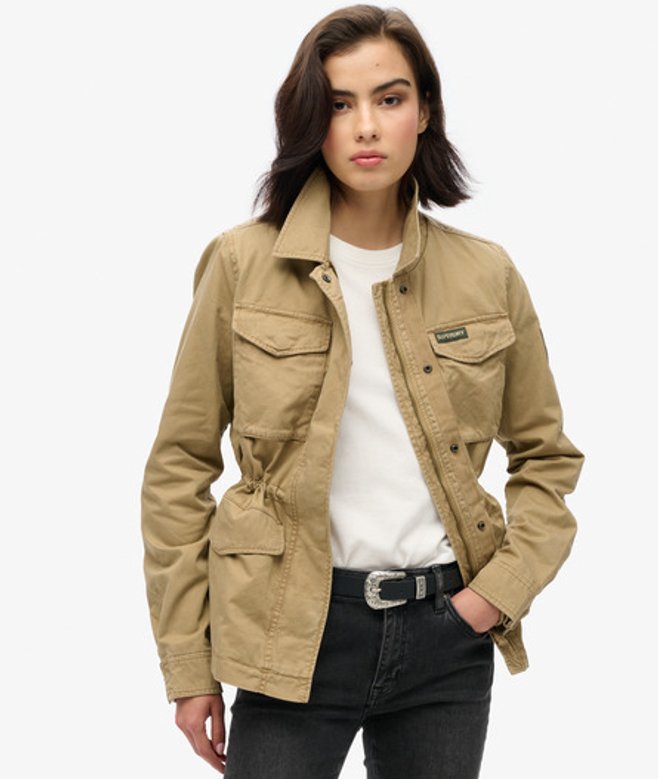 Superdry Damen Military M65 Jacke Braun - Größe: 34 von Superdry