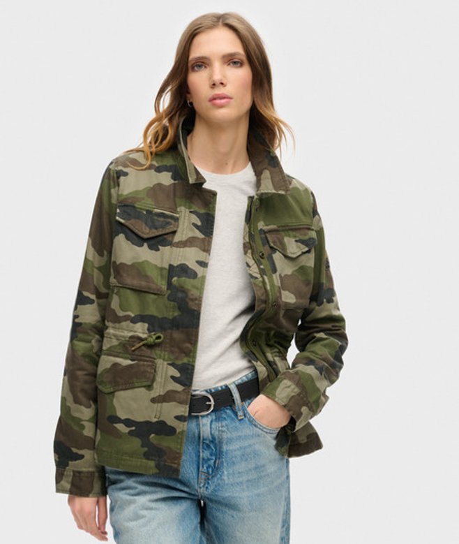 Superdry Damen Military M65 Jacke Grün - Größe: 34 von Superdry