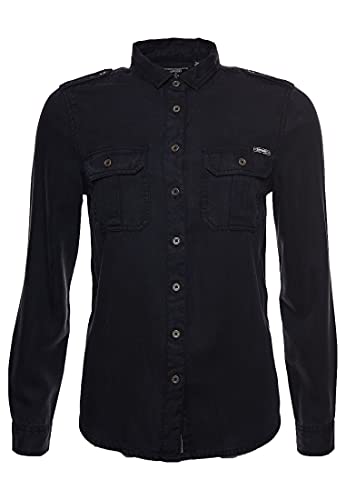 Superdry Damen Military Shirt, Bison Schwarz, S von Superdry