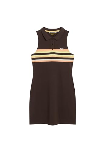 Superdry Damen Mini-Polokleid aus Jersey Dunkelbraun 36 Superdry Damen Mini-Polokleid aus Jersey Dunkelbraun 36 von Superdry