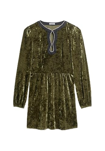 Superdry Damen Minikleid aus Samt mit Strass Zartes Kaki 38 von Superdry