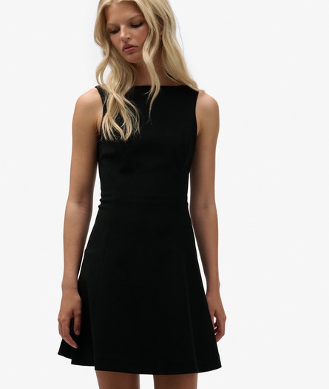 Superdry Damen Minikleid mit Tiefem Rückenausschnitt Black - Größe: 36 von Superdry