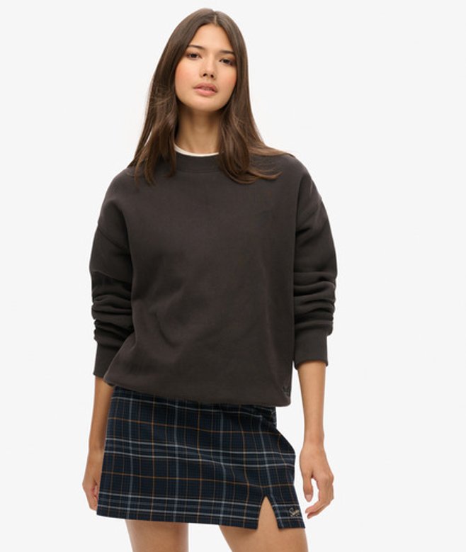 Superdry Damen Minirock mit Karomuster Schwarz - Größe: 36 von Superdry