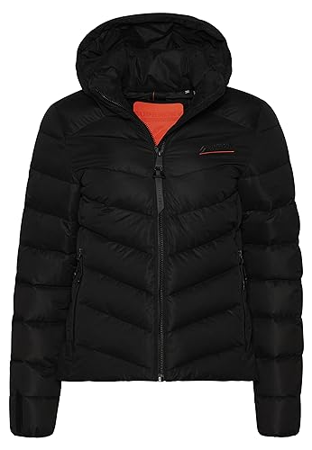 Superdry Damen Steppjacke aus Mikrofaser mit Kapuze Schwarz 40 von Superdry