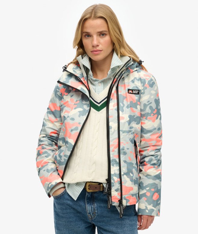 Superdry Damen Mountain Windbreaker Jacke mit Kapuze Grau - Größe: 44 von Superdry