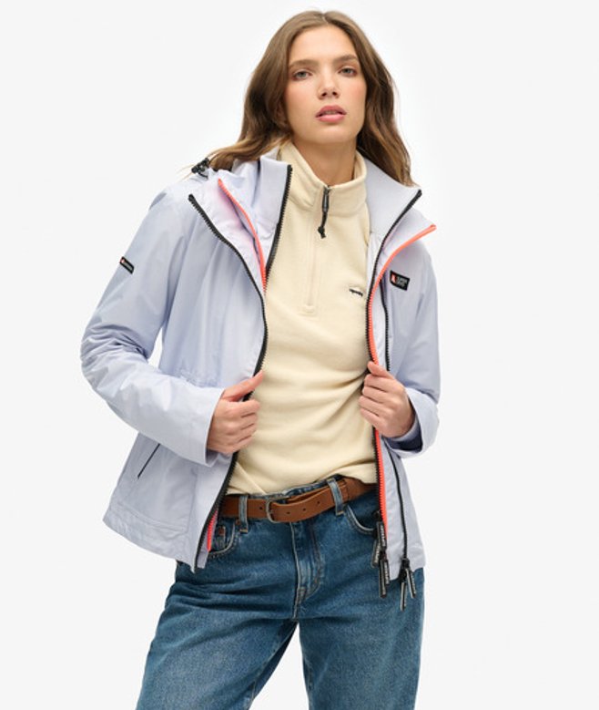 Superdry Damen Mountain Windbreaker Jacke mit Kapuze Lila - Größe: 38 von Superdry