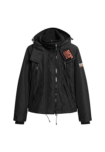 Superdry Damen Mountain Windcheater Jacke, Schwarz/Korallenfarben, 36 von Superdry