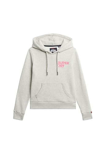Superdry Damen Neon Hoodie Gletschergrau Meliert 44 von Superdry