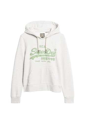 Superdry Damen Neon Hoodie mit Grafikprint Eisweiß Meliert 34 von Superdry