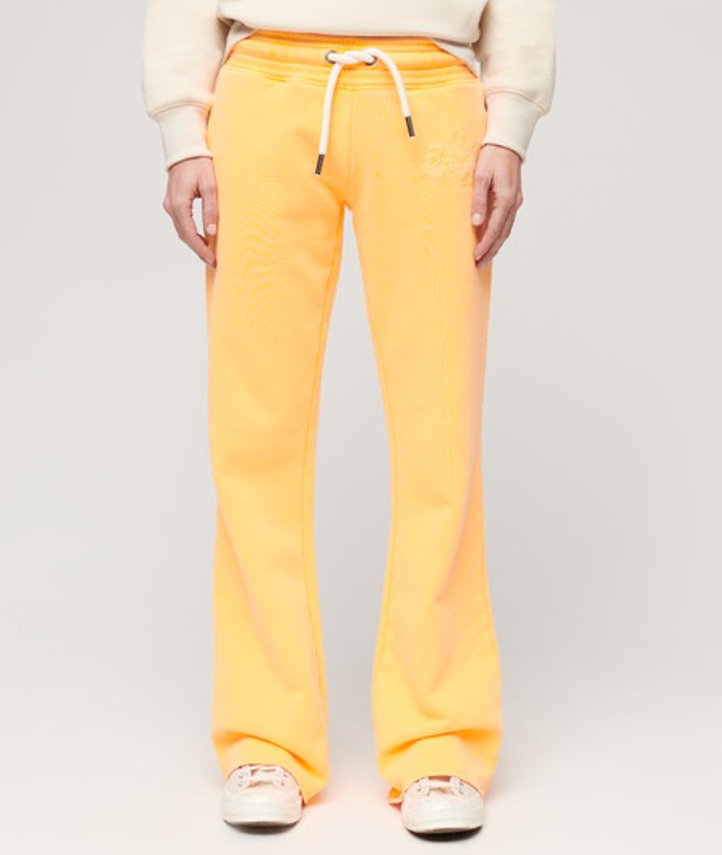 Superdry Damen Neon Vintage Logo Jogginghosen mit Niedriger Leibhöhe und Schlag Orange - Größe: 42 von Superdry