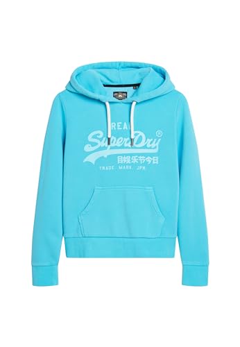 Superdry Damen Neon Vl Graphic Hoodie Sweatshirt, Kingfisher Blau, 42 von Superdry