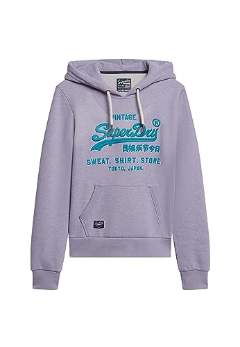 Superdry Damen Neonfarbenes Hoodie mit Vintage-Logo Zartlila Meliert 42 von Superdry
